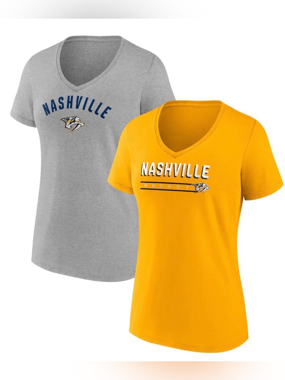 Nashville Predators Fanatics Women's 2-Pack V-Neck T-Shirt Set NWT Size Medium